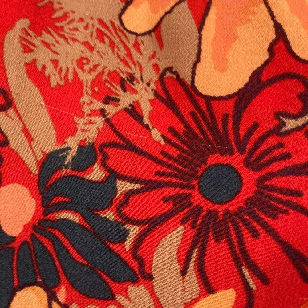 Free People Backyard Party Gauze Printed Tunic Red Floral Small